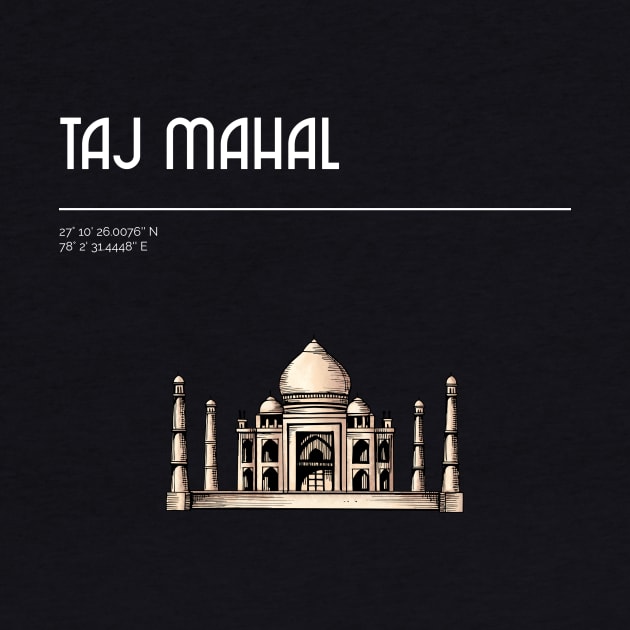 India Taj Mahal, coordinates by STELATOCLOTHING